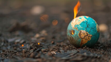 Burning Earth Globe.