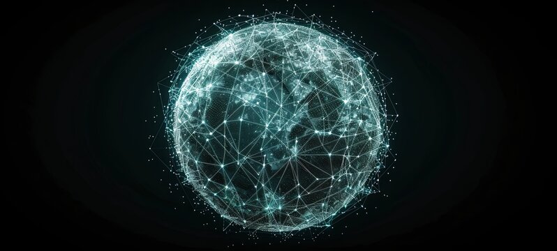 plexus planet sphere of dots and lines, social networks, communication, business, Graphic Plexus Futuristic concept