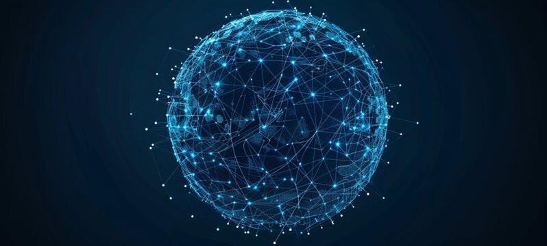 plexus planet sphere of dots and lines, social networks, communication, business, Graphic Plexus Futuristic concept