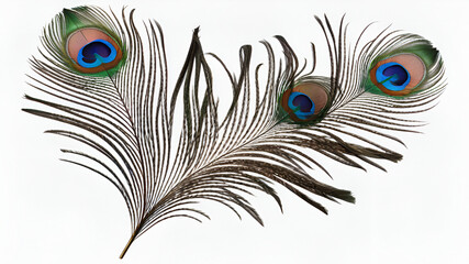 Single peacock feather closeup
