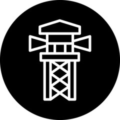 Vector Design Observation Tower Icon Style