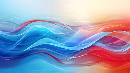 Obraz premium abstract background with smooth lines in blue and pink colors, digitally generate,Multicolour geometric wave on white background. Modern abstract background design