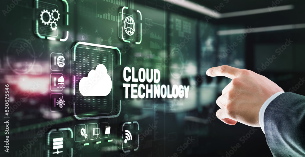 Wall mural cloud computing technology business network concept