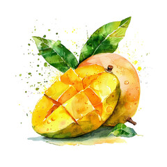 fruit organic watercolor paint tropical fruit fresh ingredient