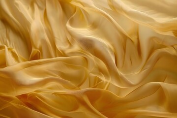 Obraz premium Flowing golden fabric creating abstract waves of light abstract background
