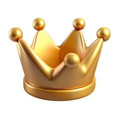 3d gold crown on transparent background
