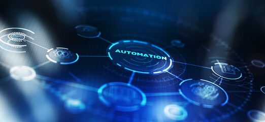 Automation 3D icon. Business industrial process workflow optimisation