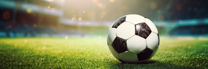 A football is played in huge stadium