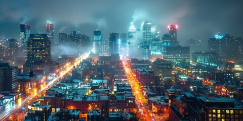 Dramatic Time-Lapse Photo of the City at Night.