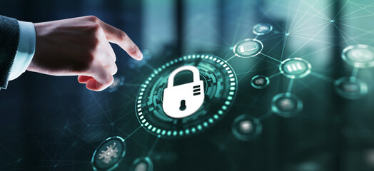 Cyber security system abstract technology background. Technology concept