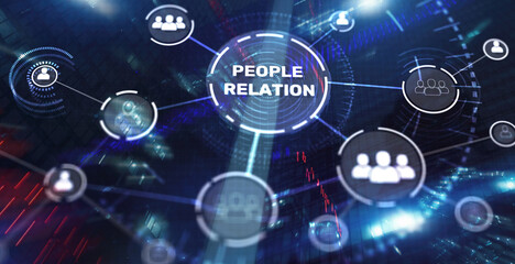 People Relation Social media. Business and communication technology concept