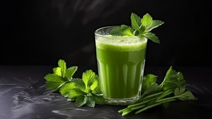 Celery Healthy Green Juice in glass