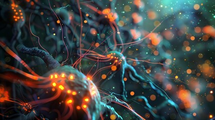 Neuronal cells are connected to each other in a network via synapses