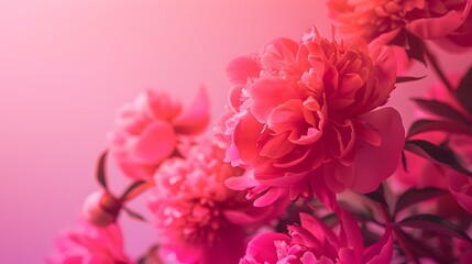 Obraz premium Peony to Pink gradient banner