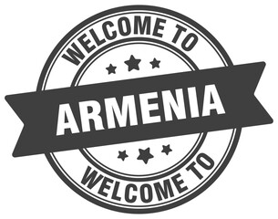 Welcome to Armenia stamp. Armenia round sign