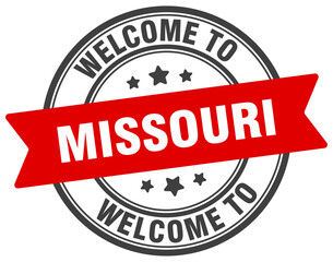 Welcome to Missouri stamp. Missouri round sign