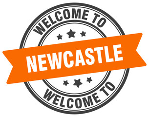 Welcome to Newcastle stamp. Newcastle round sign