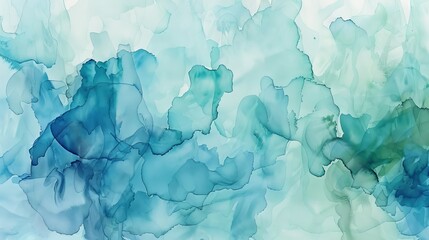 Abstract blue and green watercolor background with soft, flowing shapes.  Perfect for designs, social media, or print.