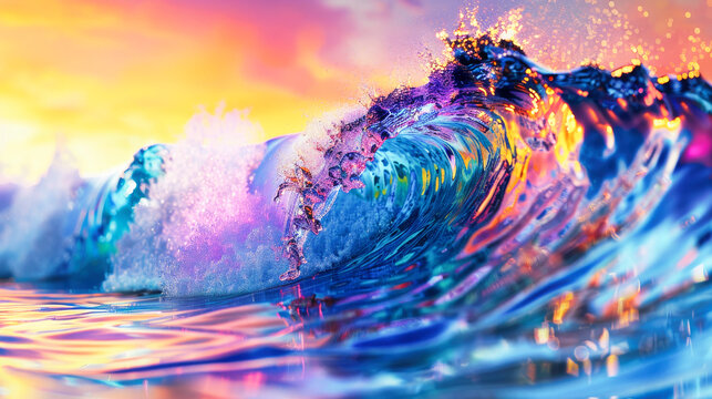 Fantasy colorful water wave