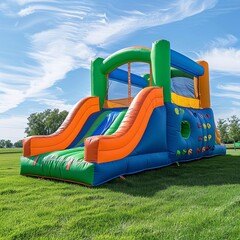 Vibrant Inflatable Bounce House at an Event