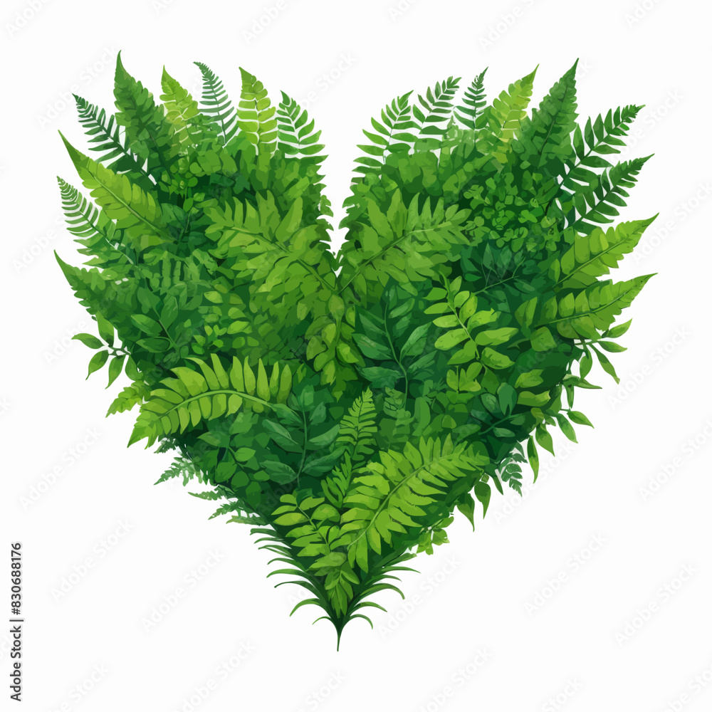 Wall mural a heart shaped plant with green leaves - Wall murals