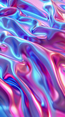 Obraz premium Vibrant Blue and Pink Abstract Holographic Liquid Texture