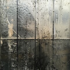 Rain-Streaked Window Looking Out to the Street