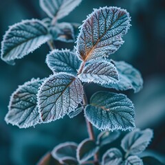 Frosted Leaf: Winter's Touch on a Plant