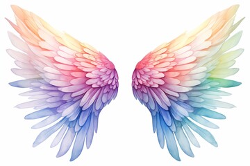 Fototapeta premium Watercolor Rainbow wings 