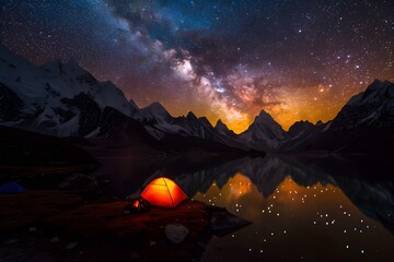 Camping Under the Milky Way in the Himalayas © MD