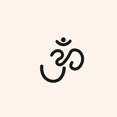 Obraz premium Om symbol, a prominent symbol in Hinduism, depicted in orange against a background