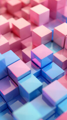 Obraz premium Abstract Pink and Blue Geometric Cubes Background