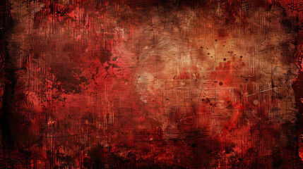 Obraz premium Dark Abstract Grunge Red Background with Textured Scratches
