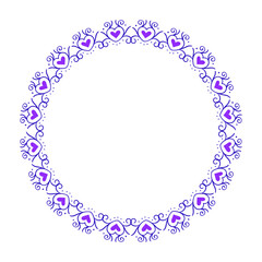 Hand drawn hearts border and frame design