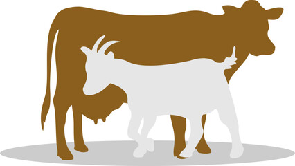 Silhouette Camel, Cow, And Goat Eid Al Adha