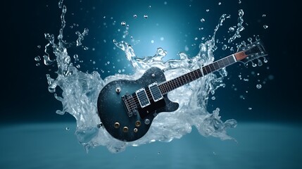 A Water Splash Mimicking the Shape of a Guitar