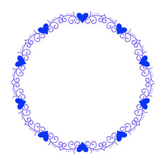 Hand drawn hearts border and frame design