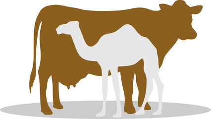 Silhouette Camel, Cow, And Goat Eid Al Adha