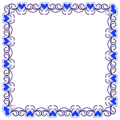 Hand drawn hearts border and frame design
