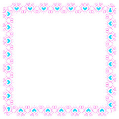 Hand drawn hearts border and frame design