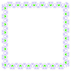 Hand drawn hearts border and frame design