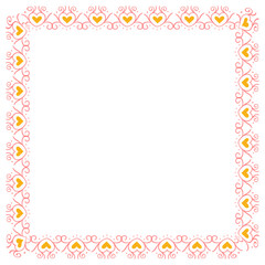 Hand drawn hearts border and frame design