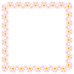 Hand drawn hearts border and frame design