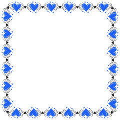 Hand drawn hearts border and frame design