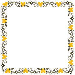 Hand drawn hearts border and frame design