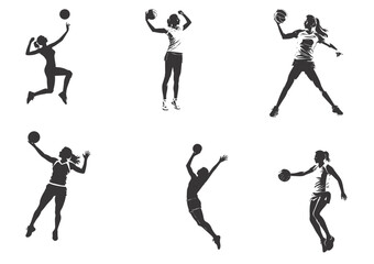 Silhouette of people playing volleyball