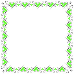 Fototapeta premium Hand drawn hearts border and frame design