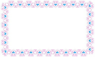 Hand drawn hearts border and frame design