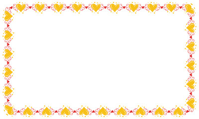 Hand drawn hearts border and frame design