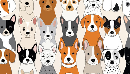 Obraz premium Whimsical Doodle Dog Line Art